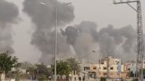 תקיפה בחאן יונס שכוונה לבית החולים נאסר בעיר (צילום: רשתות חברתיות)