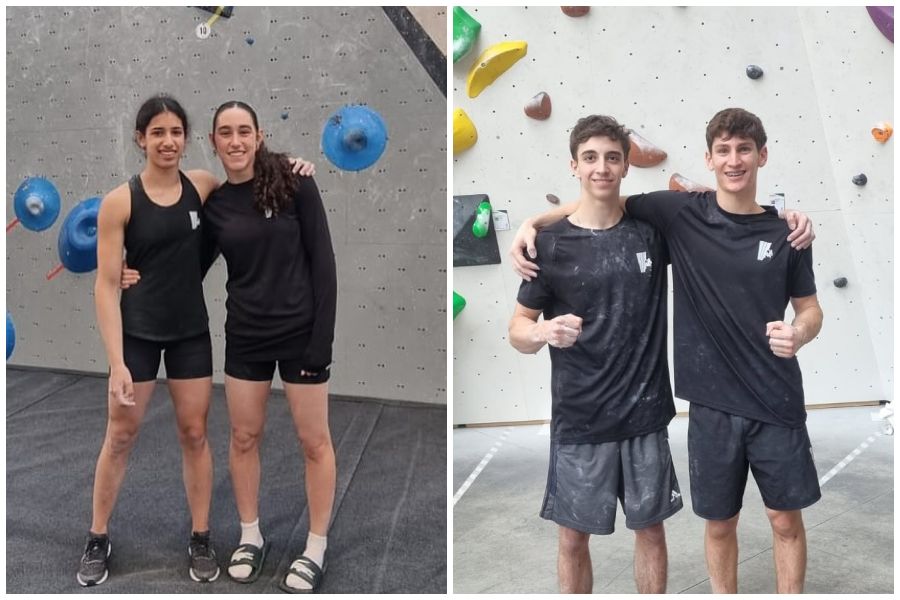 מעיין באואר (מימין) ואיתמר הראל; עלמה ספיר הלוי (מימין) ותמר כהן כסף (צילום: התאחדות הטיפוס) מעיין באואר (מימין) ואיתמר הראל; עלמה ספיר הלוי (מימין) ותמר כהן כסף (צילום: התאחדות הטיפוס)