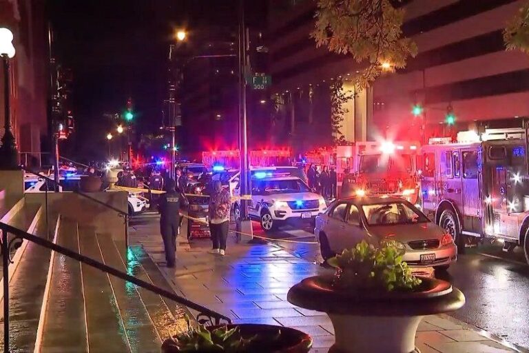 זירת הפיגוע מול המוזיאון היהודי בוושינגטון הבירה (צילום: מרשתות חברתיות, שימוש לפי סעיף 27 א' לחוק זכויות יוצרים)