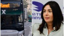שרת התחבורה מירי רגב; אוטובוס בירושלים. בחודש יוני צפויה עליית מחירים נוספת (צילום: פלאש90)