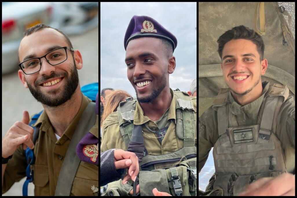 מימין - סמ"ר ליאור שטיינברג ז"ל, סמ"ר אופק ברהנה ז"לו וסמ"ר עומר ואן גלדר ז"ל (צילום: צה"ל)