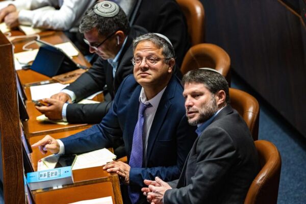 שר האוצר בצלאל סמוטרית׳ והשר לביטחון לאומי איתמר בן גביר (צילום ארכיון: אוליבייה פיטוסי/ פלאש90)