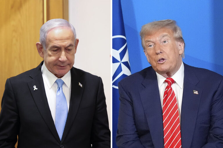 נשיא ארה"ב דונלד טראמפ וראש הממשלה בנימין נתניהו (צילום: AP Photo/Alex Brandon, מוטי מילרוד/פול)