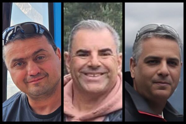 דני אברהם, איגור פרדקין ואורי לוי שנהרגו מפגיעת טיל במתקני בזן בחיפה (צילומים: באדיבות המשפחות)