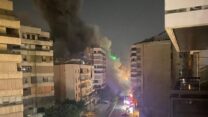 תקיפה ברובע הדאחייה כפי שתועדה ממצלמות אחד מתושבי האזור (צילום: רשתות חברתיות)