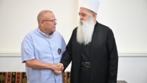יו״ר ההסתדרות ארנון בר-דוד בפגישה עם מנהיג העדה הדרוזית, השייח מואפק טריף (צילום: דוברות ההסתדרות)