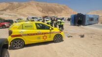 זירת התאונה בנבי מוסא (צילום: מד"א)