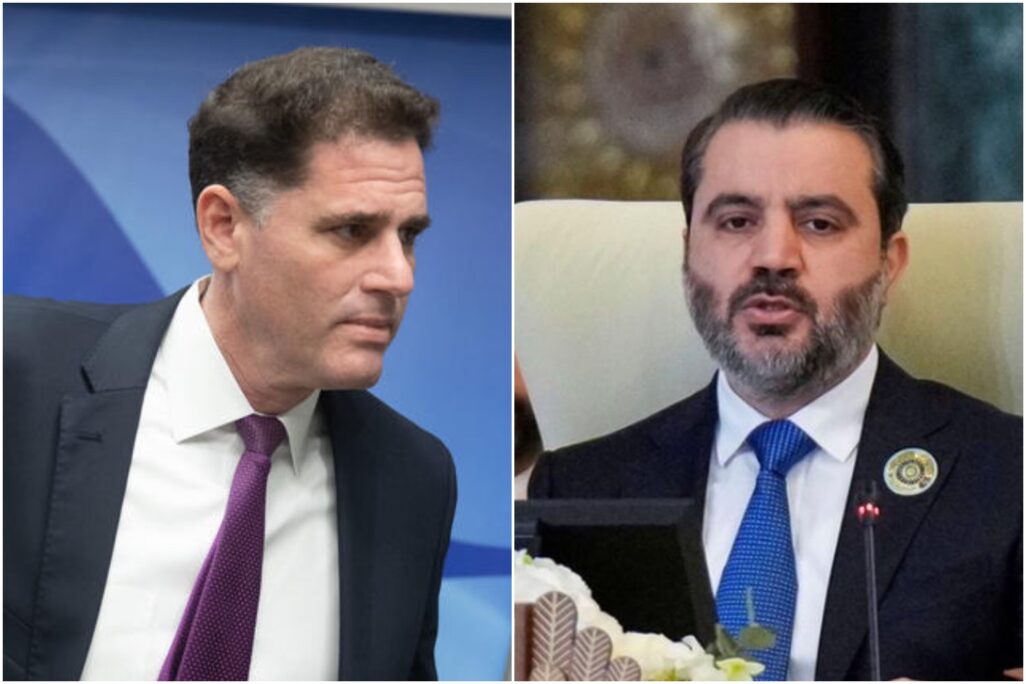 שר החוץ הסורי, אסעד חסן א-שיבאני והשר לנושאים אסטרטגיים, רון דרמר (צילומים: Hadi Mizban/Pool via REUTERS, יונתן זינדל/ פלאש90) שר החוץ הסורי, אסעד חסן א-שיבאני והשר לנושאים אסטרטגיים, רון דרמר (צילומים: Hadi Mizban/Pool via REUTERS, יונתן זינדל/ פלאש90)