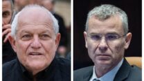 השרים יריב לוין (מימין) וחיים כ"ץ (צילומים: פלאש 90)