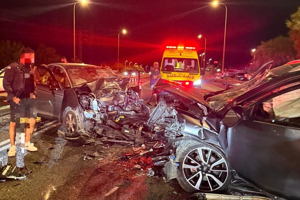 זירת התאונה בכביש 89 ליד מעיליא (צילום: תיעוד מבצעי מד"א)