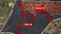 אילוסטרציה של ציר מגן עוז וציר מורג ברצועת עזה, מתוך הדמיה של צה"ל (צילום: דובר צה"ל)