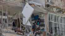View of destruction in the central Israeli city of Bat Yam a few days after it was hit by a ballistic missile fired from Iran into Israel. June 24, 2025. Photo by Chaim Goldberg/FLASH90 *** Local Caption *** בת ים
טיל
מלחמה
איראן
הרס
עם כלביא
