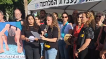 פעילי המחאה להפסקת המלחמה בעזה (צילום: מתוך דף הפייסבוק של נשים עושות שלום)