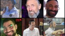 הנרצחים בפיגוע בצומת רמות בירושלים, מימין למטה - לוי יצחק פש, ישראל מנצר, יעקב פינטו; שרית מנדלסון (משמאל למעלה), מרדכי שטיינצג, הרב יוסף דוד (צילום: רשתות, ס' 27א)
