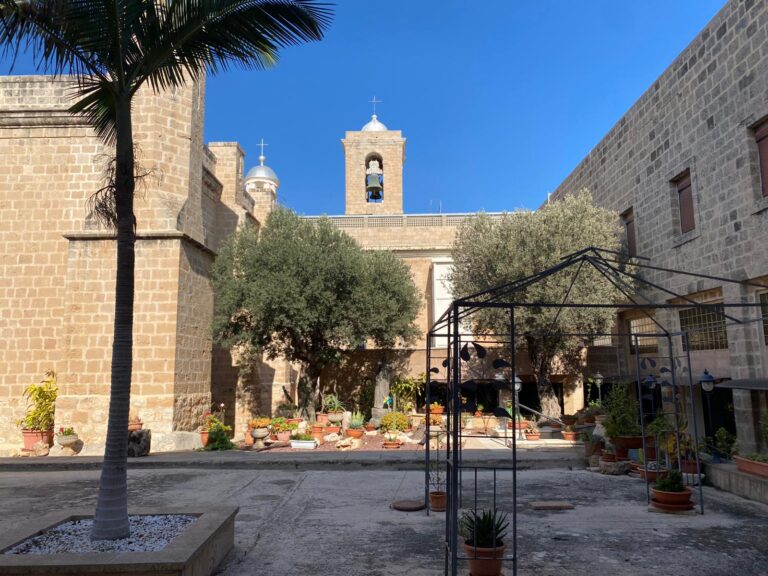 מנזר וכנסיית סטלה מאריס בחיפה, שם נערך כנס "רשת חיפה משותפת", שעסק ברשתות הפעילים בעיר המעורבת (צילום: יעל אלנתן)