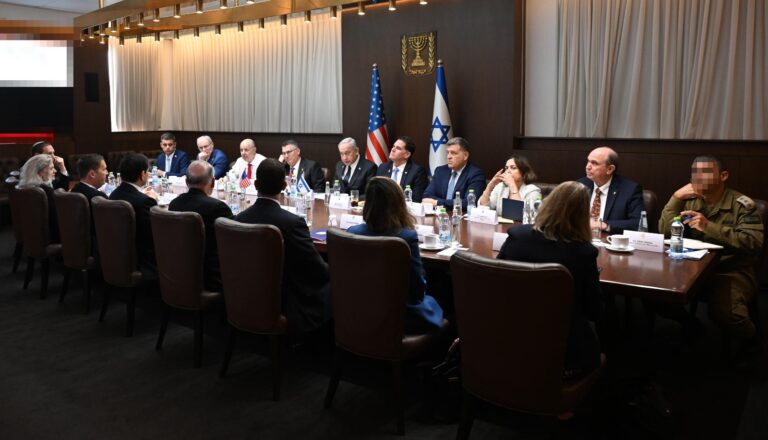 הפגישה המדינית המורחבת בה השתתף מזכיר המדינה של ארה"ב מרקו רוביו עם ביקורו בישראל (צילום: חיים צח/ לע"מׂ)