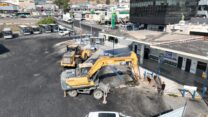 העבודות לשדרוג התחנה המרכזית בעיר טבריה (צילום: יובל גסר)