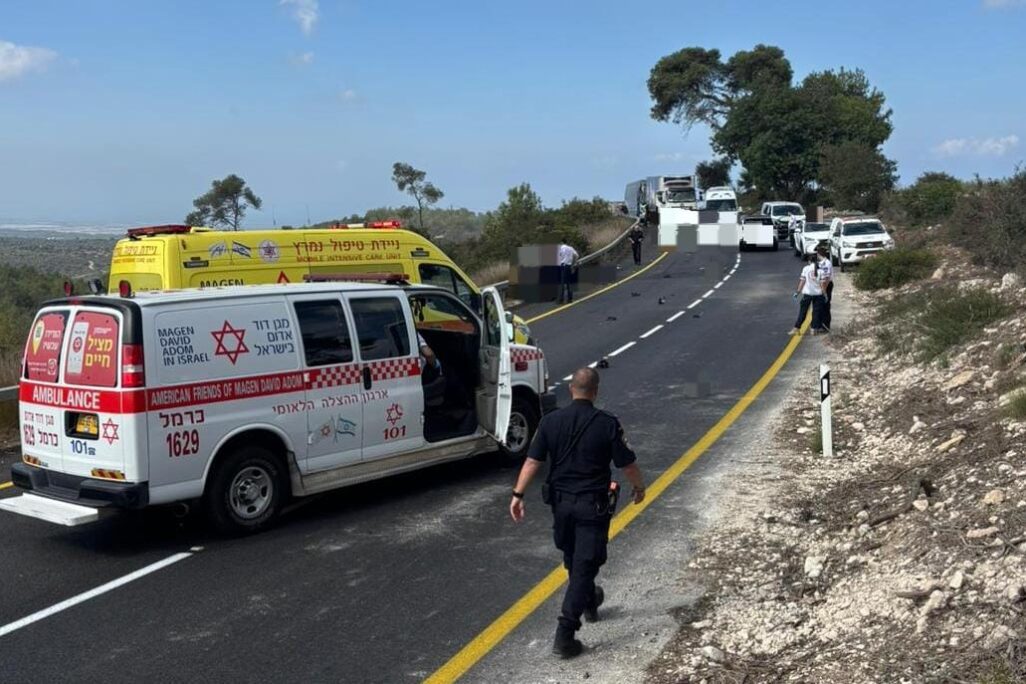 זירת התאונה הקטלנית בכרמל (צילום: תיעוד מבצעי מד"א)