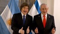 ראש הממשלה בנימין נתניהו (מימין) ונשיא ארגנטינה חאבייר מיליי (צילום: עומר מירון/ לע"מ)