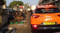 זירת תאונת העבודה בנתיבות (צילום: איחוד הצלה סניף נתיבות)