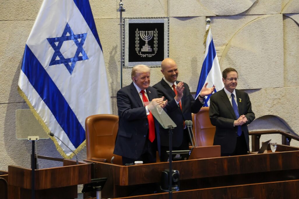 נשיא ארצות הברית דונלד טראמפ בכנסת (צילום: דוברות הכנסת)