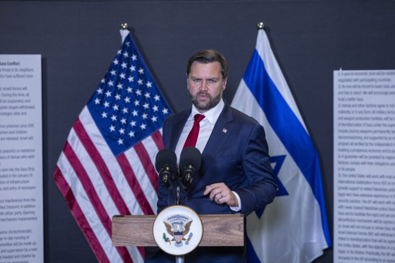 סגן נשיא ארצות הברית ג'יי די ואנס בביקור בישראל (צילום: חיים גולדברג/פלאש90)