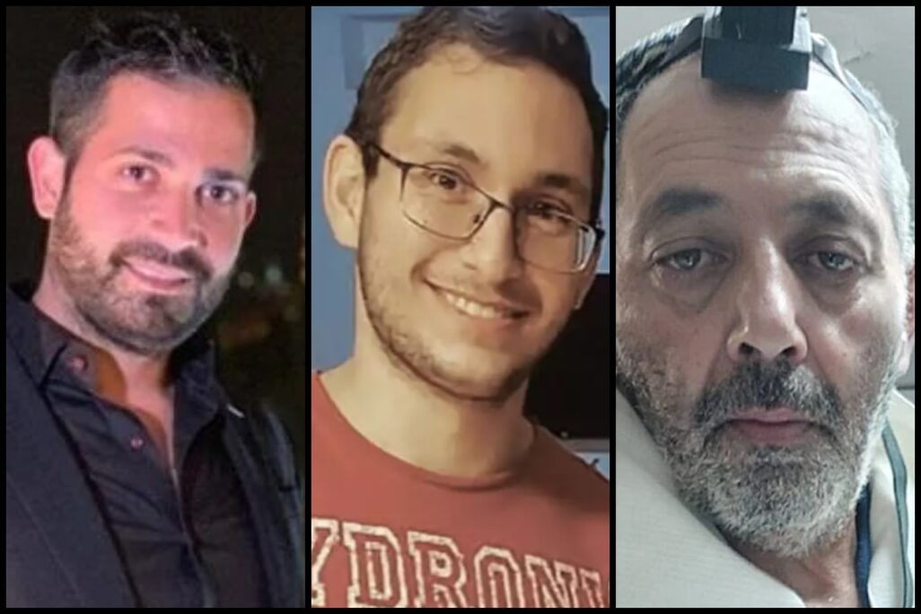 החללים החטופים איתן לוי, תמיר נמרודי ואוריאל ברוך ז"ל (צילום: אלבום פרטי)