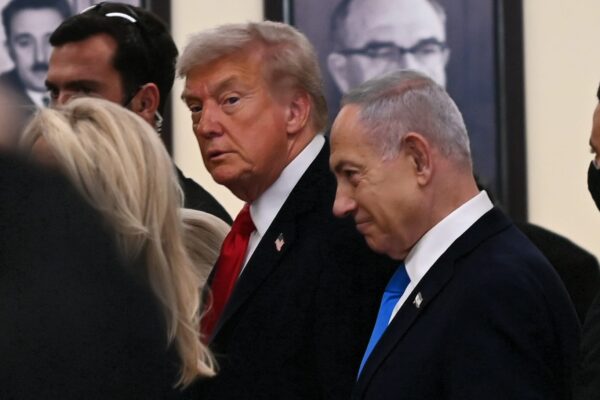 נתניהו וטראמפ בכנסת (צילום: אור גואטה)