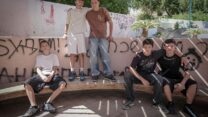 חבריו של נתנאל פטרקובסקי, מימין לשמאל: ליאור מיכאילוב, דימה פדרנקו, אנדריי קורצ'סטקיי, מרסל זילנסקיי וויקטור דודה (צילום: דוד טברסקי)