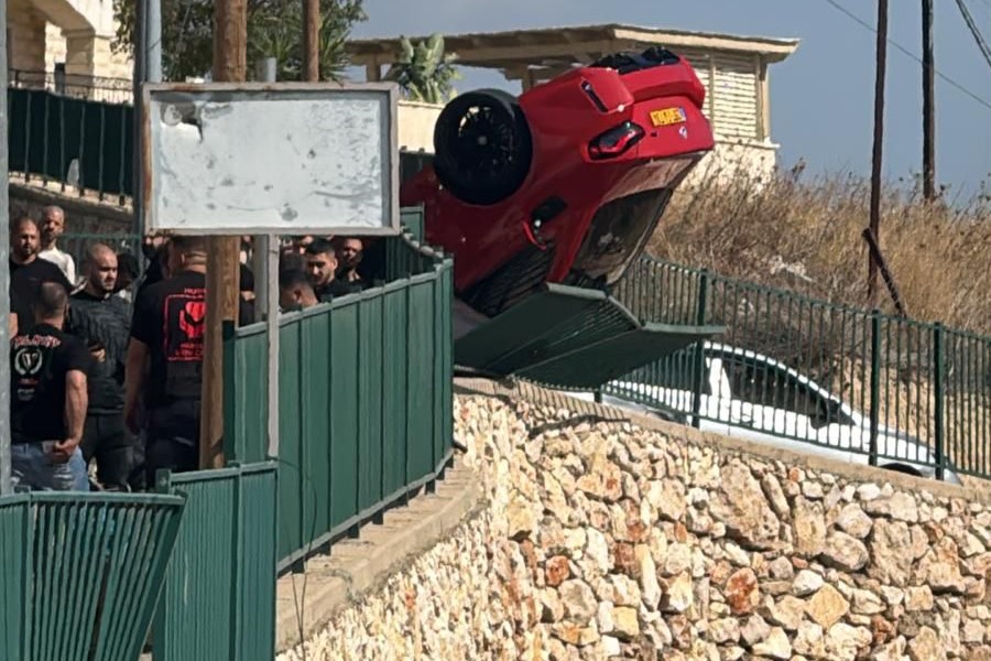 זירת התאונה בנחף (צילום: כבאות והצלה)