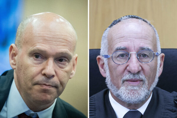 השופט בדימוס אשר קולה (מימין) ופרקליט המדינה עמית איסמן (צילומים: פלאש90)