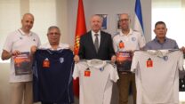 מנכ"ל הטוטו מאיר ברדוגו (מימין), ראש המשלחת לטוקיו עידו רושניק, יו"ר הטוטו שבאתי צור, מנכ"ל ההתאחדות לספורט נכים ניסים סספורטס וחבר הנהלת ועד ארגון ספורט החרשים נדב כהן (צילום: קרן איזיקסון)