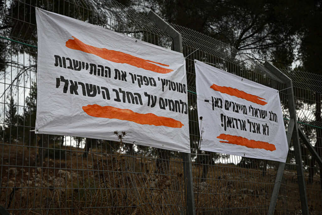 שלטים נגד הרפורמה במשק החלב (צילום: דוד טברסקי) שלטים נגד הרפורמה במשק החלב (צילום: דוד טברסקי)