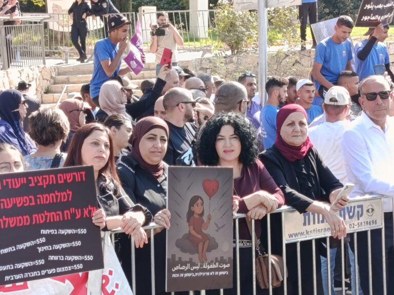 Protesters demand security and dedicated budgets to combat crime (Photo: Yaniv Sharon)