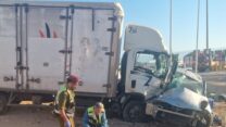 זירת התאונה הקטלנית סמוך לצומת אלמוג (צילום: זק"א)