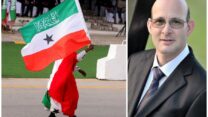 ד"ר משה טרדימן ודגל סומלילנד מונף בחגיגות העצמאות של המדינה (צילומים: אלבום פרטי, REUTERS/Tiksa Negeri)