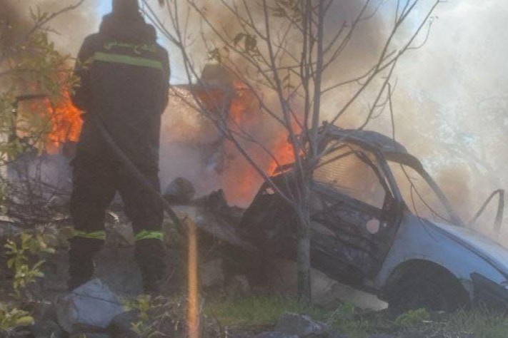 רכב שהופצץ בלבנון על ידי כוחות צה"ל (צילום: רשתות לפי סעיף 27א') רכב שהופצץ בלבנון על ידי כוחות צה"ל (צילום: רשתות לפי סעיף 27א')