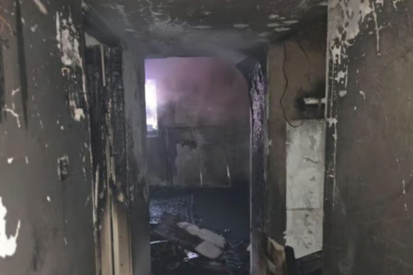 השריפה בבית האבות בחיפה (צילום: כבאות והצלה מחוז חוף)