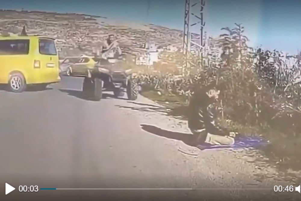 חייל מילואים דרס פלסטיני עם טרקטורון (צילום מסך)