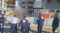 זירת תאונת העבודה הקטלנית בחיפה (צילום: תיעוד מבצעי מד"א)