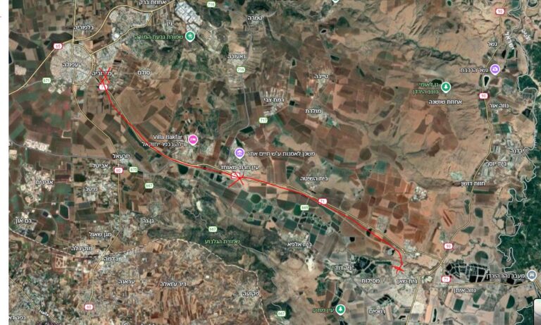 מסלול הפיגוע המשולב: דריסת הקשיש בבית שאן, דקירת הצעירה בצומת עין חרוד, חיסול המחבל בכניסה לעפולה