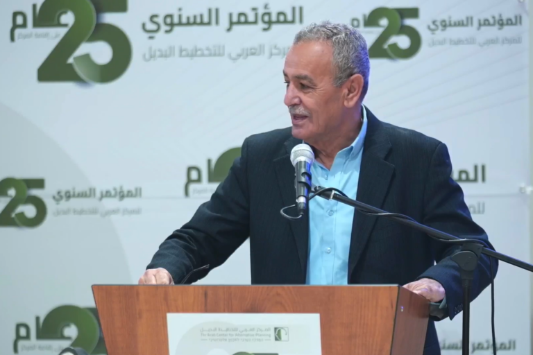 ג'מאל זחאלקה, יושב ראש ועדת המעקב בוועידת המרכז הערבי לתכנון אלטרנטיבי (צילום מסך מסרטון: רשתות לפי סעיף 27א')