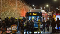הזירה בה נדרס למוות הנער יוסי אייזנטל ז"ל במהלך הפגנה נגד גיוס חרדים (צילום: חיים גולדברג/פלאש90)