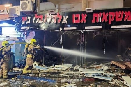 בית העסק שהתפוץ הלילה עקב דליפת גז (צילום: כבאות והצלה - צפון)