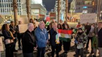 הפגנת הזדהות עם הכורדים בסוריה מול שגרירות ארה"ב בתל אביב (צילום: ניצן צבי כהן)