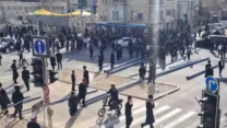 חסימת צומת בר אילן בירושלים (צילום מסך: רשתות חברתיות)