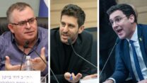חברי הכנסת איתן גינזבורג (מימין), משה פסל ודוד ביטן (צילום: יונתן זינדל/פלאש90)