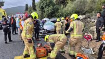 זירת התאונה סמוך לצומת מירון (צילום: יוסי כיתת כוננות מירון/ כב"ה צפון)
