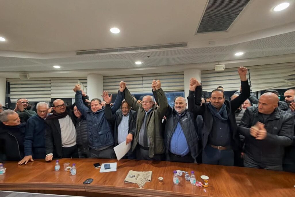 מנהיגי המפלגות הערביות בהכרזה על הסכם הכוונות בסח'נין (צילום: רשתות חברתיות, לפי סעיף 27א לחוק זכויות היוצרים) מנהיגי המפלגות הערביות בהכרזה על הסכם הכוונות בסח'נין (צילום: רשתות חברתיות, לפי סעיף 27א לחוק זכויות היוצרים)
