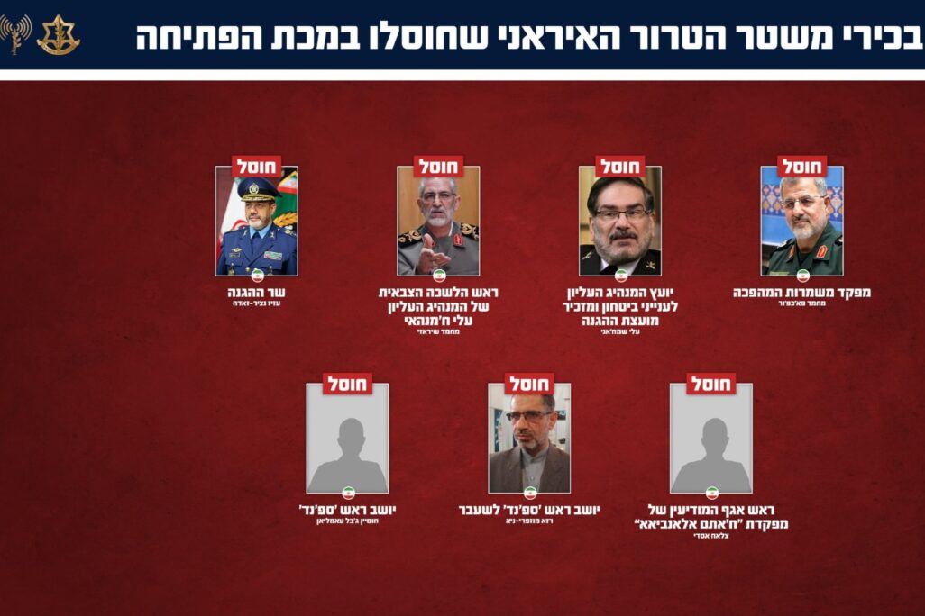 בכירי המשטר האיראני שחוסלו על פי דובר צה"ל (צילום: דובר צה"ל)